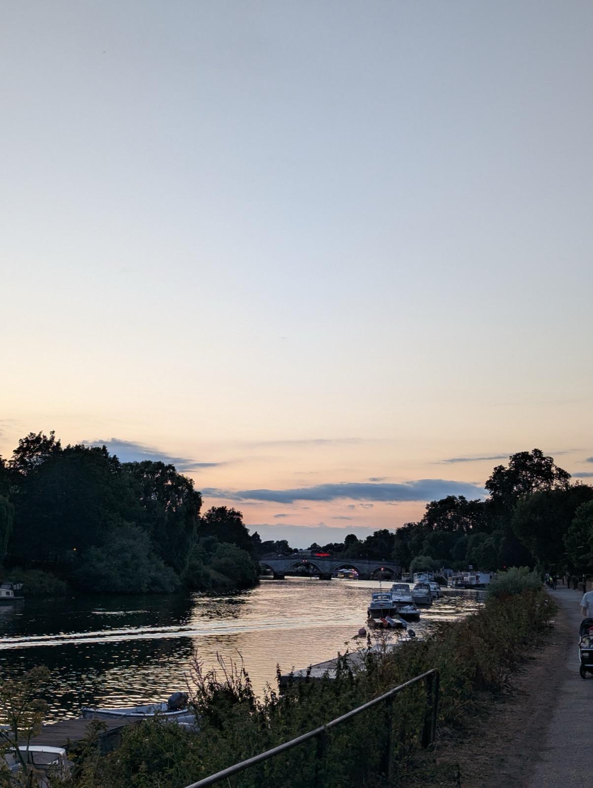 Walking towards Richmond with Richmond Bridge in the distance